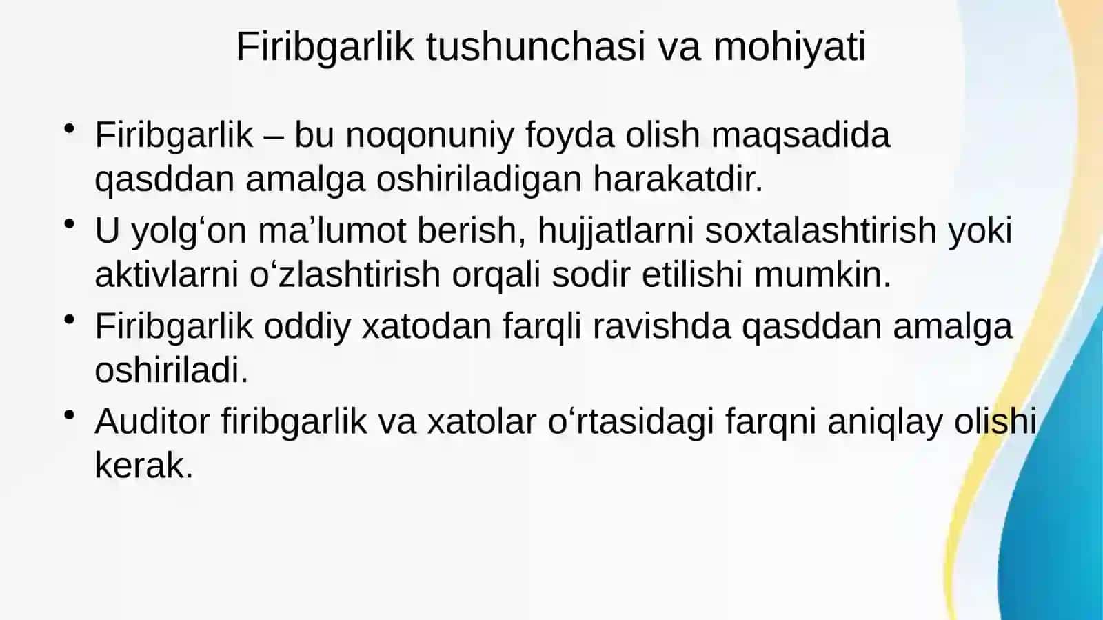 Auditorlik tekshiruvida firibgarlikni aniqlash 2