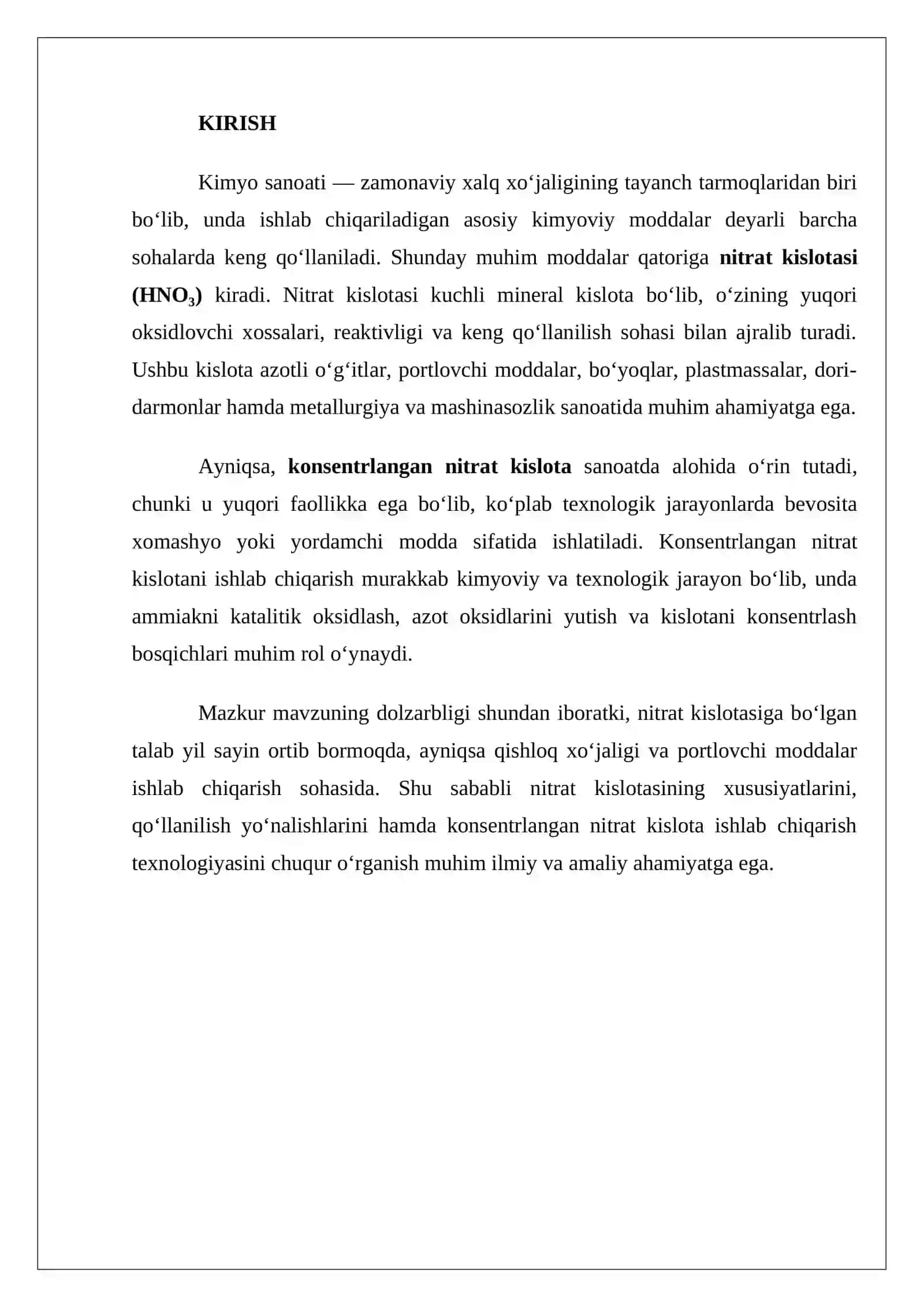 Nitrat kislotasi xususiyatlari va qo‘llanilishi 2
