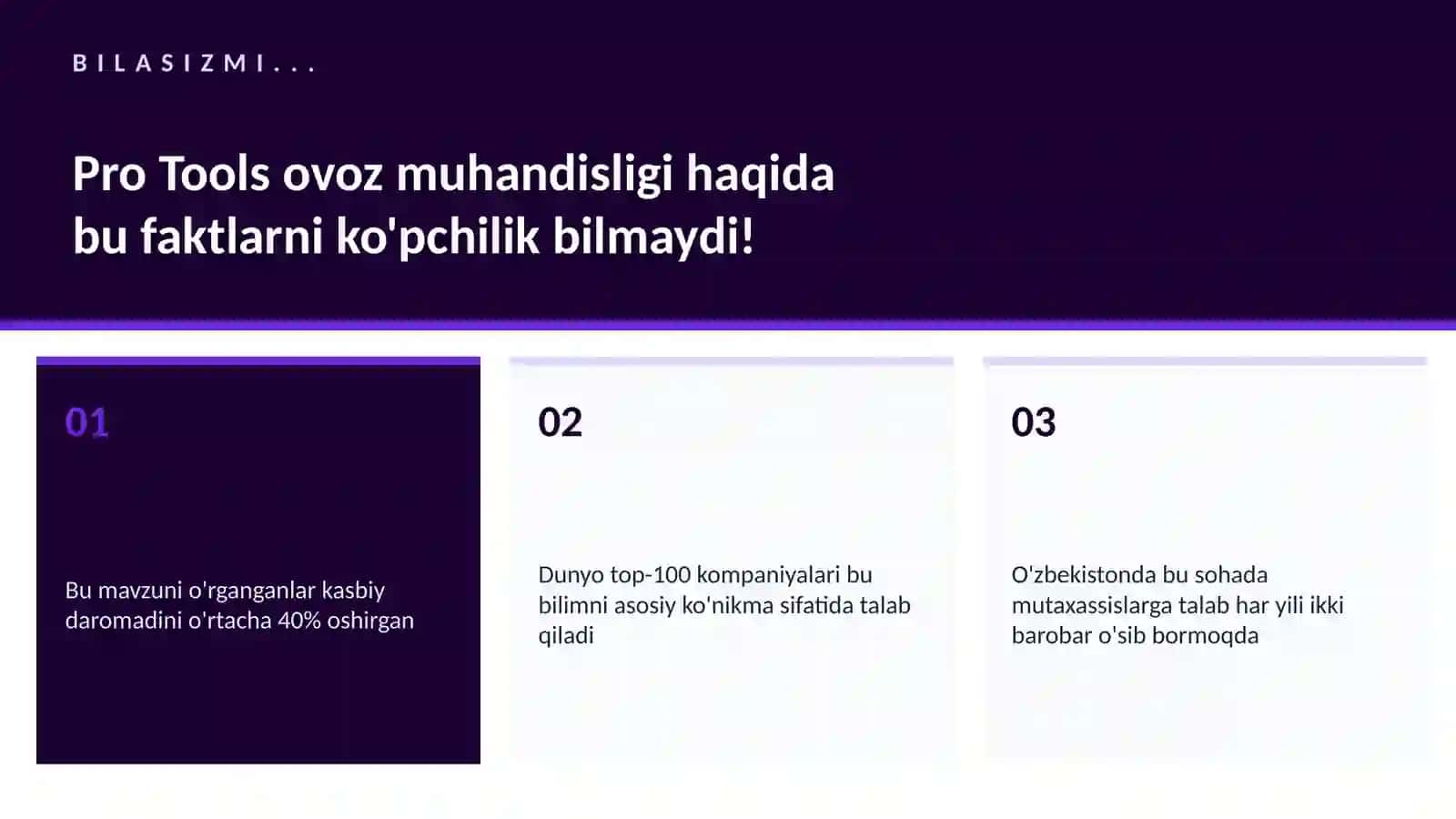 Pro Tools ovoz muhandisligi 2