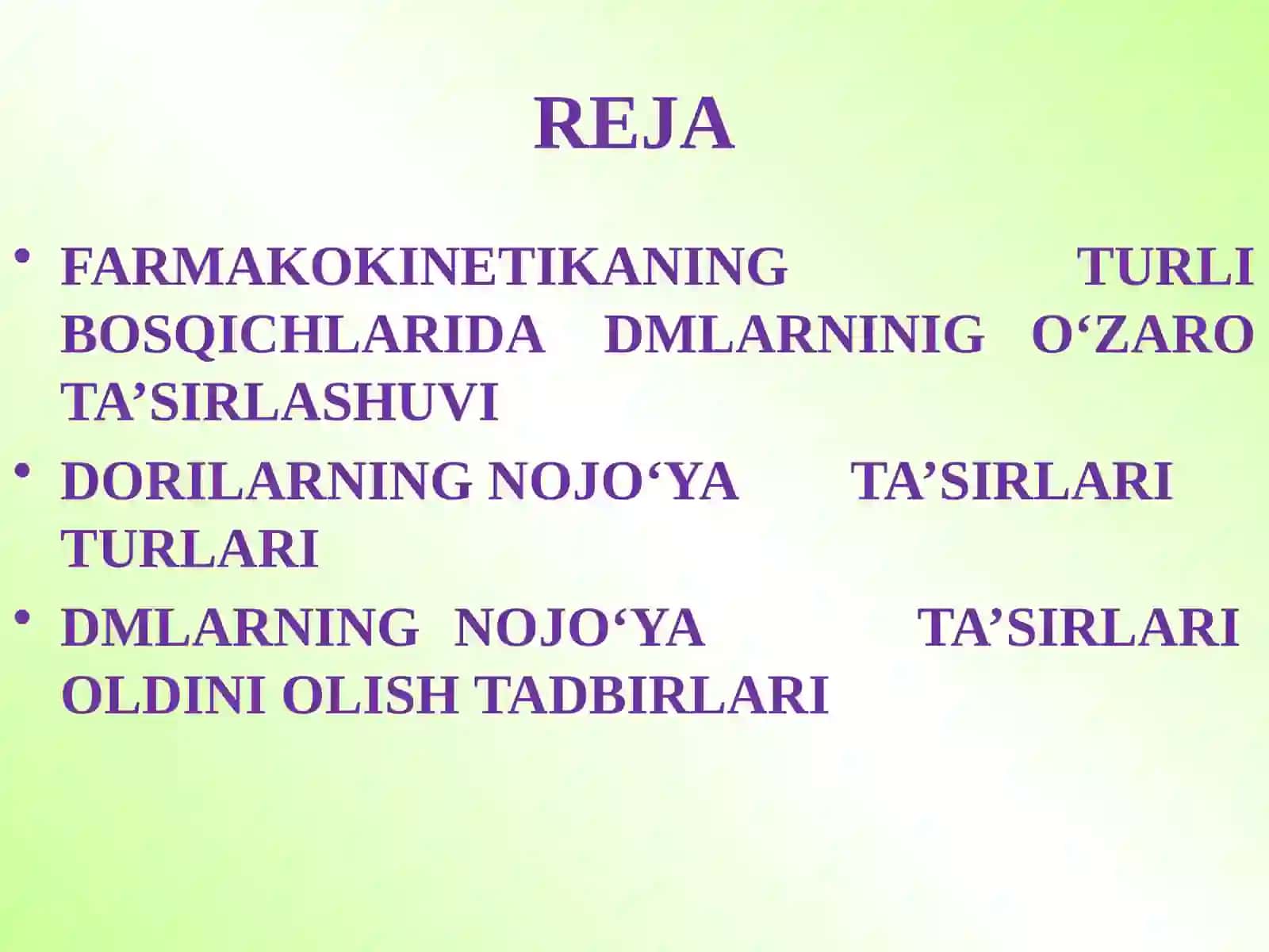 DORILARNING O‘ZARO TA’SIRLASHUVI 2