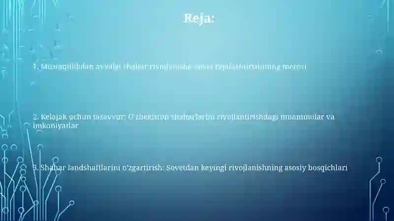 Mustaqillik yillarida shaharsozlik:tarixiy bosqichlar va rivojlantirish istiqbollari 2