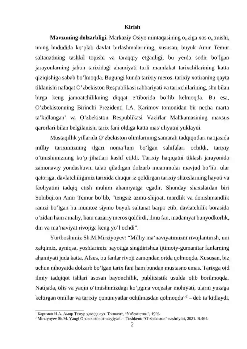 Mavarounnahrda Temuriylar saltanatini vujudga kelishi va Temuriylar saltanating markazlashuvi 2