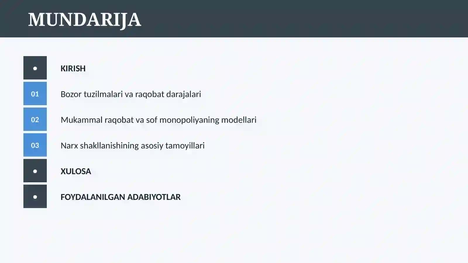 RAQOBAT VA MONOPOLIYA. NARXLARNING MOHIYATI VA SHAKLLANISH XUSUSIYATLARI 2