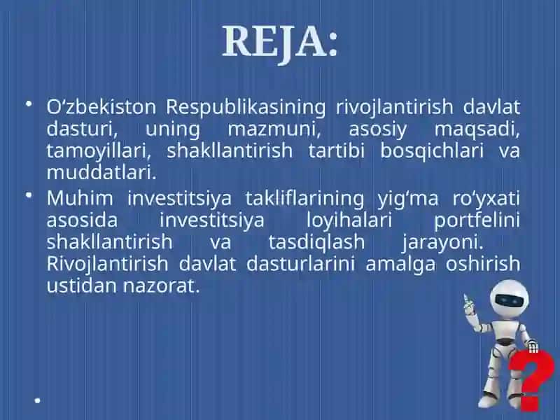 O‘zbekiston Respublikasining rivojlantirish davlat dasturi 2