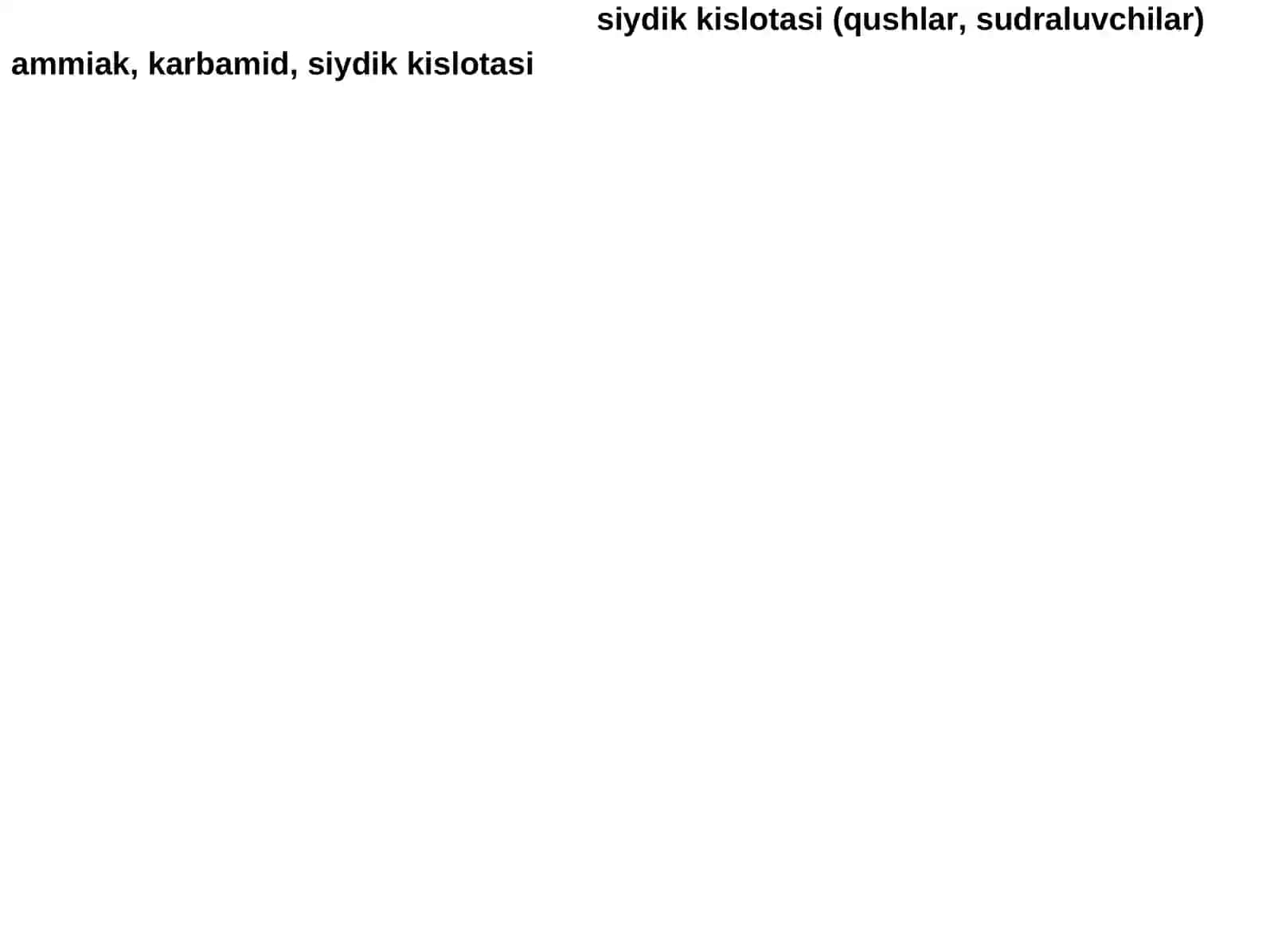 ammiak, karbamid, siydik kislotasi 2