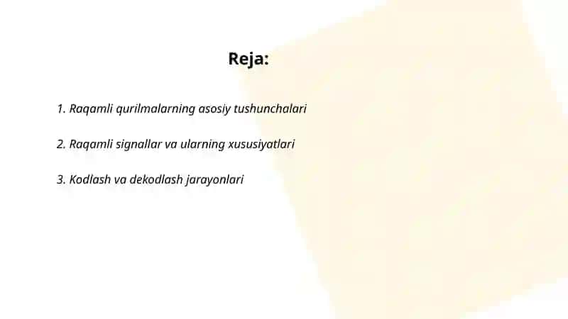 Raqamli qurulmalar va ularning ishlash prinsipi 2