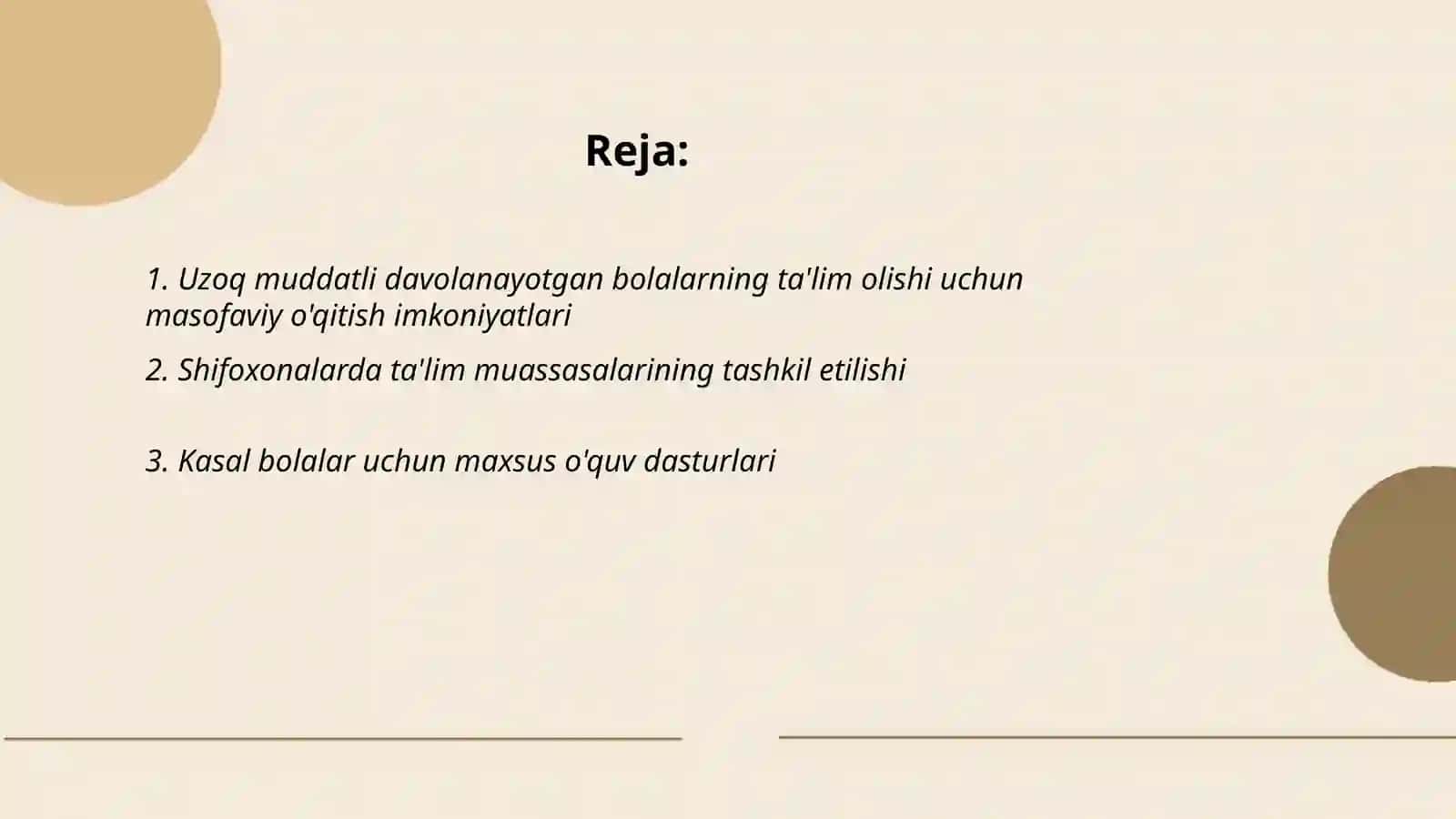 Uzoq muddatli davolanayotgan bolalarning ta'lim olishi uchun masofaviy o'qitish imkoniyatlari 2