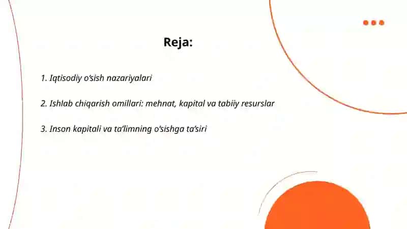 iqtisodiy o’sish omillari va tiplari 2