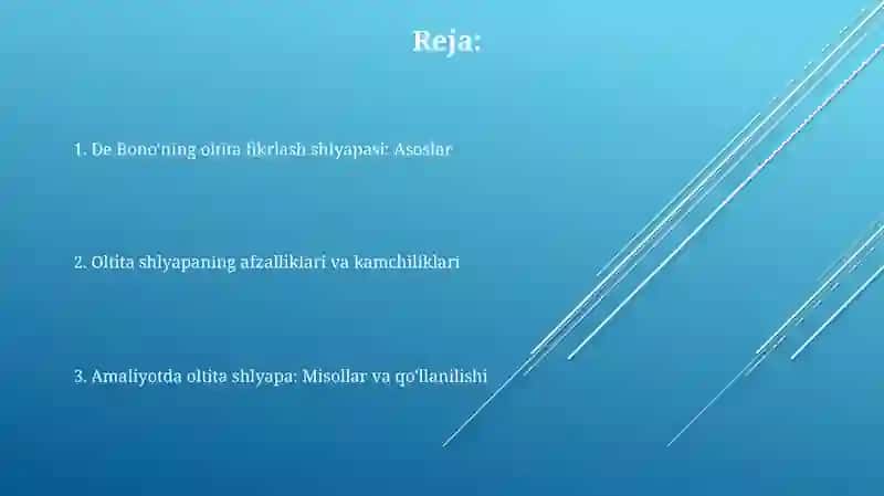 Oltita fikrlash shlyapasi usuli 2