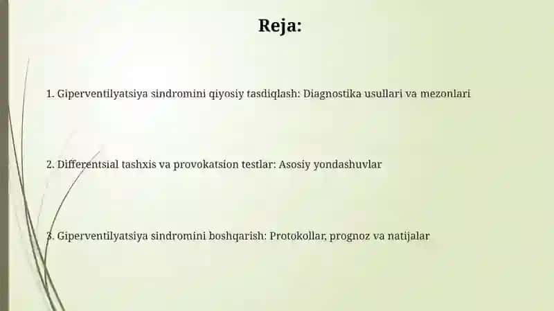Giperventilyatsion sindromni qiyosiy tasdiqlash 2