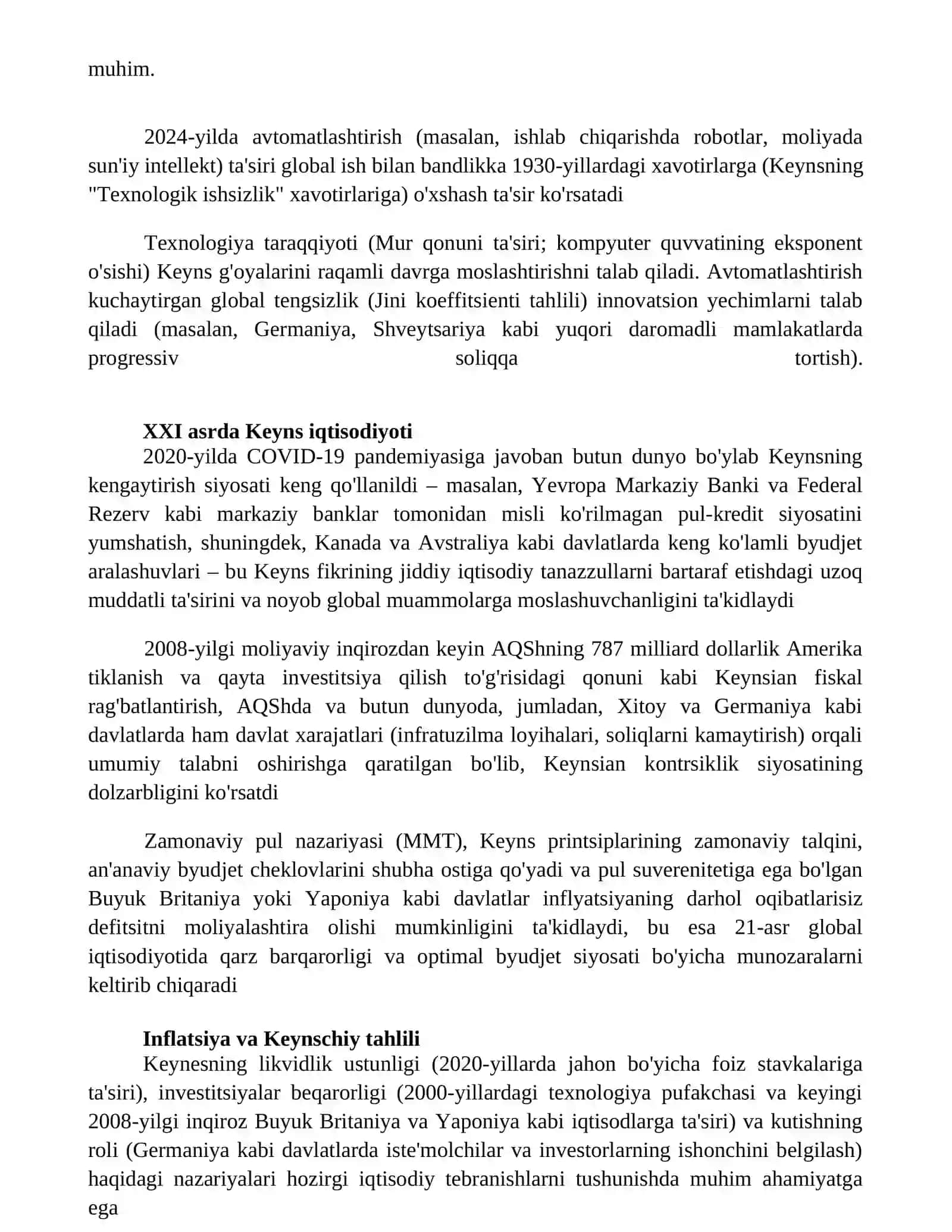 Jon Meynard Keyns ta'limotinin hazirgi davrdagi ahamiyati 2