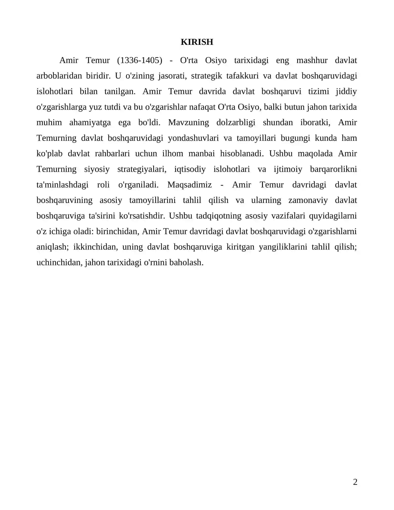 Amir Temur va uning davlat boshqaruvidagi roli 2