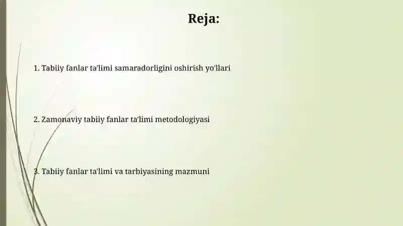 Tabiiy fanlar ta'lim va tarbiyasining mazmuni 2