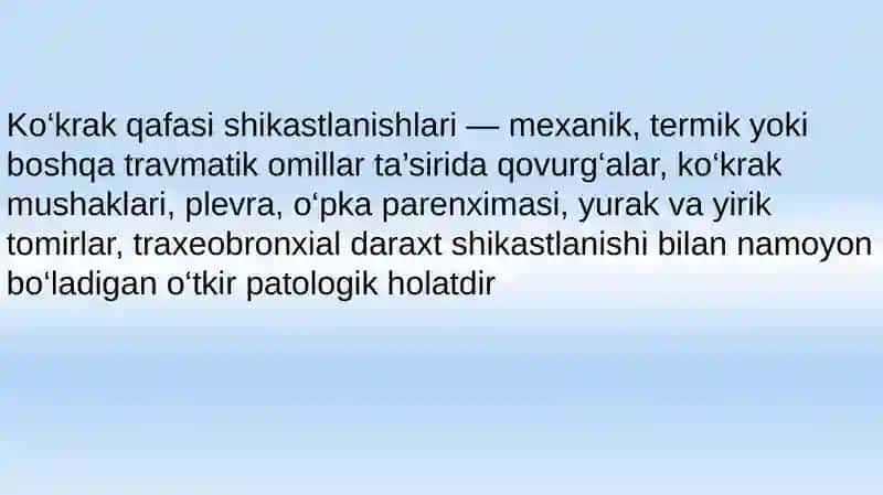 Ko‘krak qafasi shikastlanishlari 2