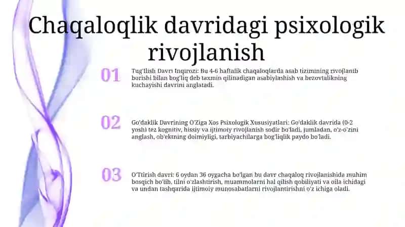 Tug'Ilish Davri Inqirozi, Go'Daklik Davrining O'Ziga Xos Psixologik Xususiyatlari 2