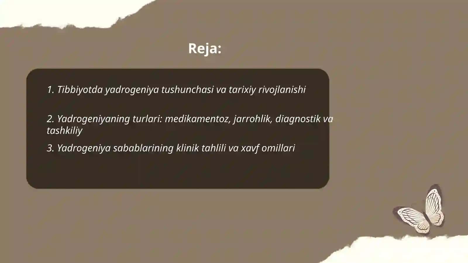 Tibbiyotda yadrogeniya tushunchasi bemorlar bn muloqot 2
