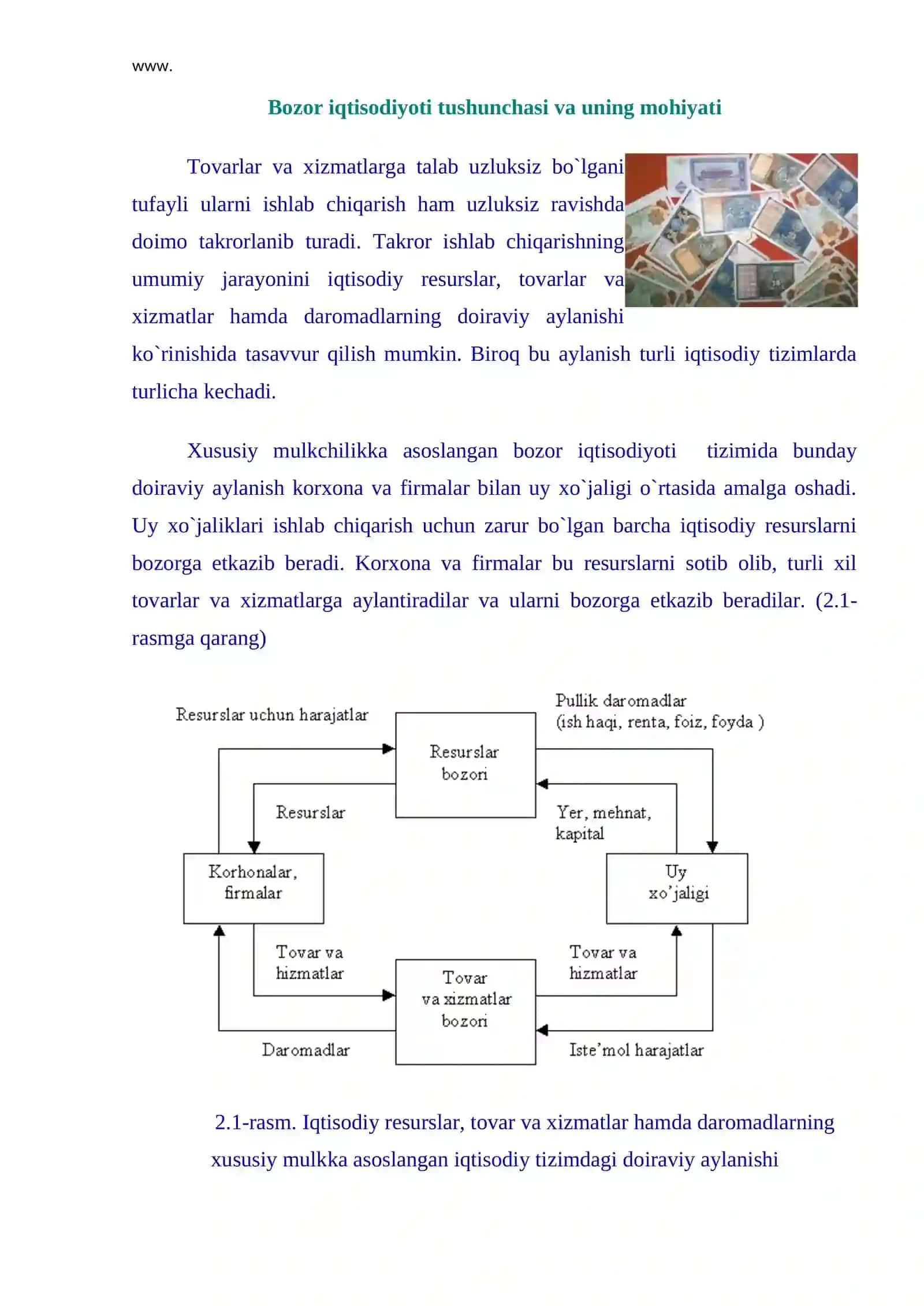 Bozor iqtisodiyoti tushunchasi va uning mohiyati 2
