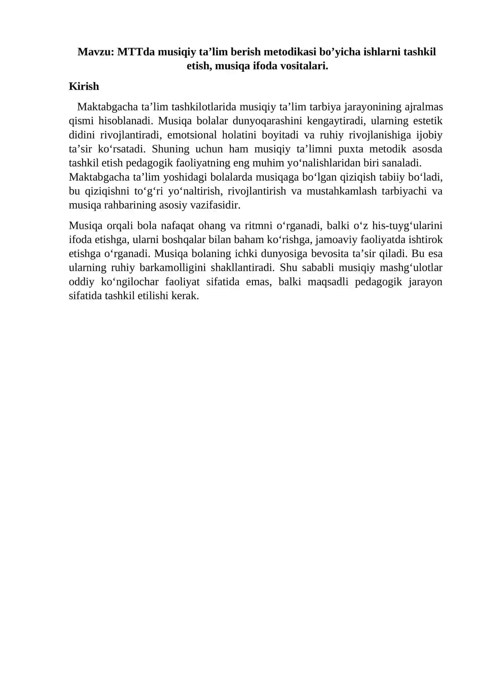 SHAROFIDDINOVA DILDORANING BOLALAR MUSIQIY TA’LIM METODIKASI 2