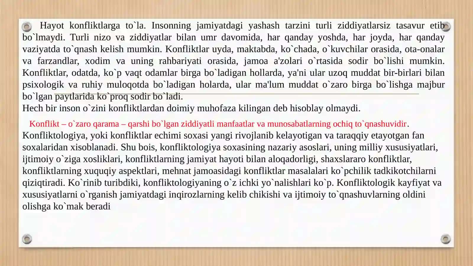 KONFLIKT. UNING MAZMUNI VA MOHIYATI 2