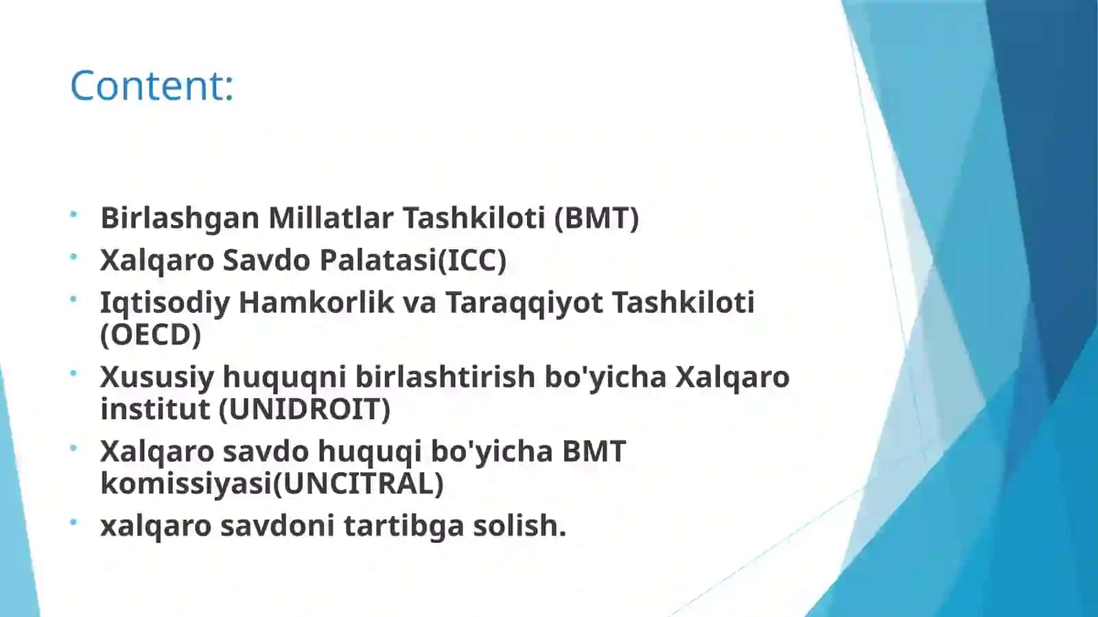 Xalqaro tashkilotlarning roli 2