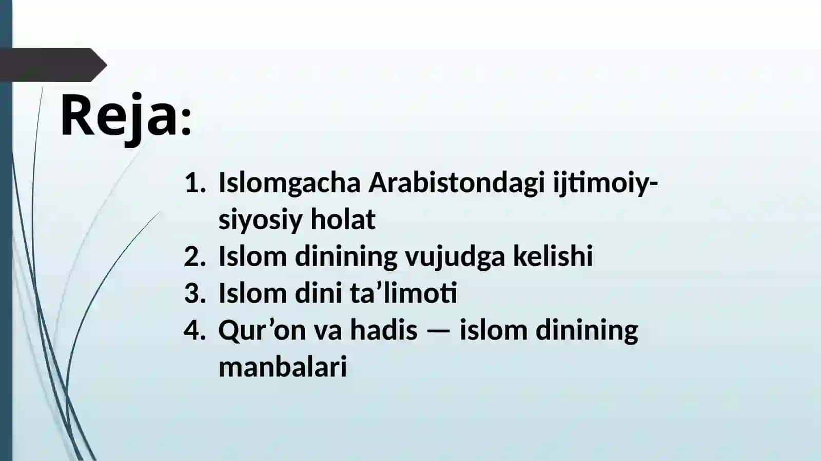 ISLOM DINI TARIXI VA MOHIYATI 2