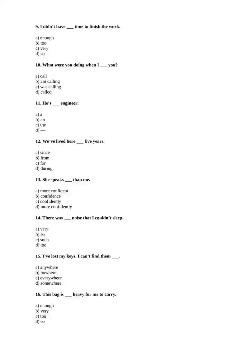 pre-intermediate Test 2