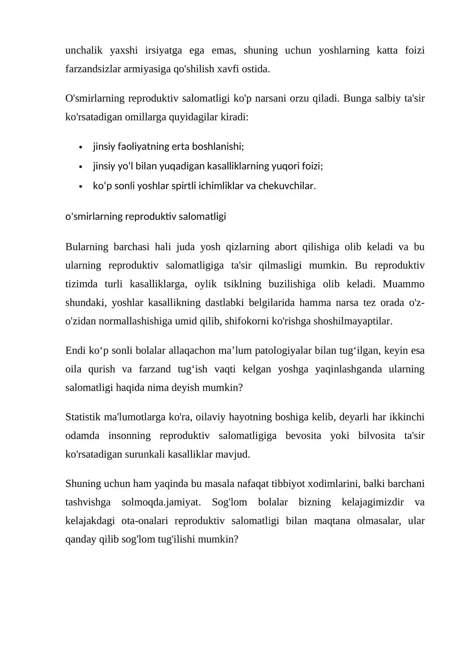 REPRODUKTIV SALOMATLIK HAQIDA TUSHUNCHA 2
