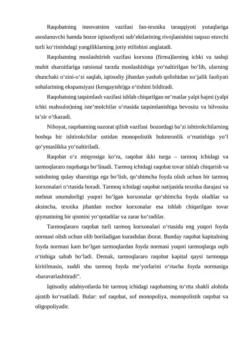 IQTISODIYOTDA MONOPOLIZMGA QARSHI SIYOSAT VA RAQOBATNI RIVOJLANTIRISH 2