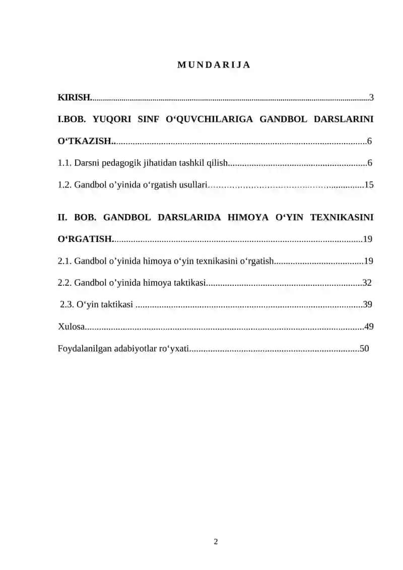 Yuqori sinflarda qo‘l to‘pi darslarini o‘tkazish 2