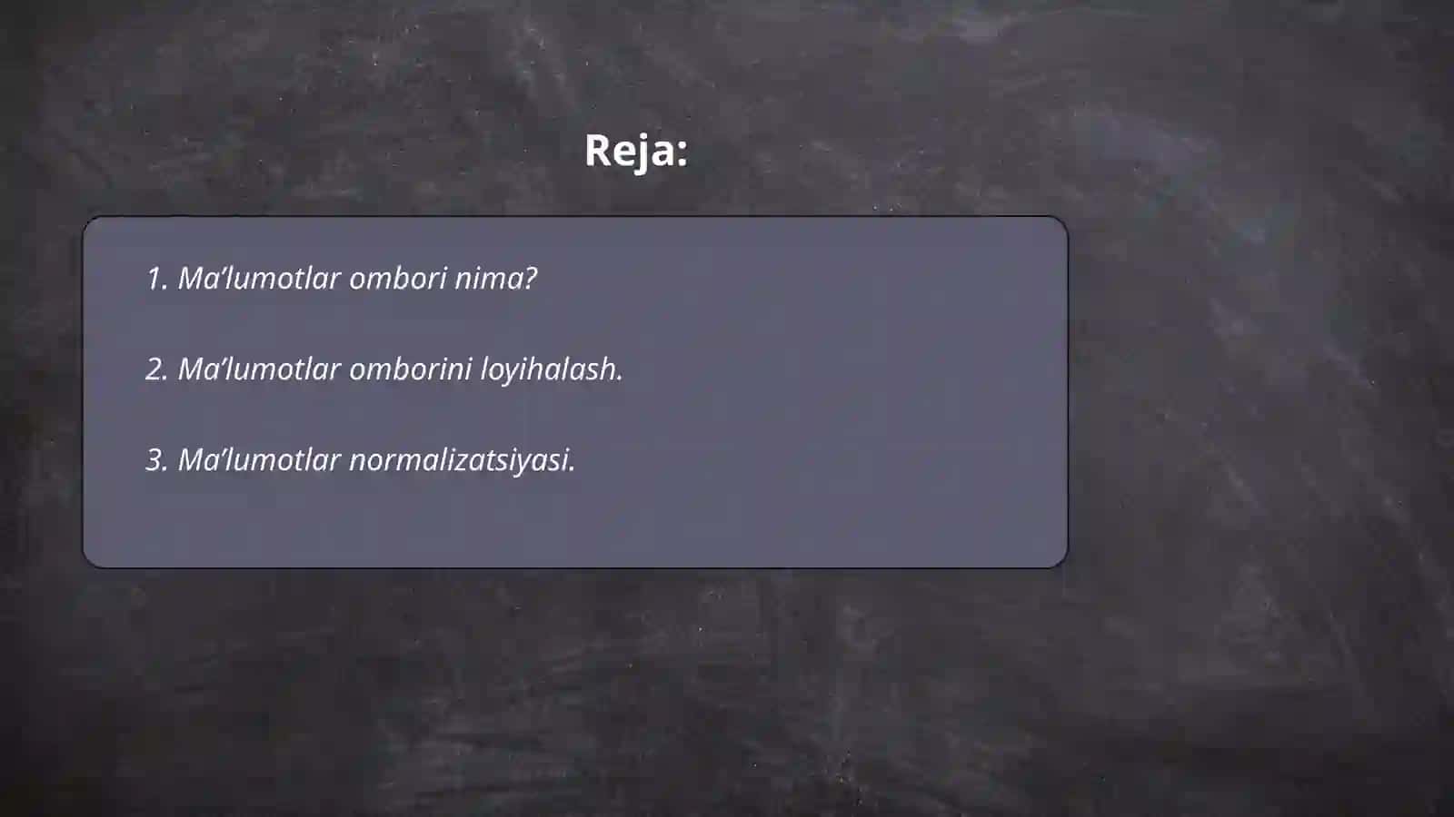 Ma’lumotlar ombori nima? 2