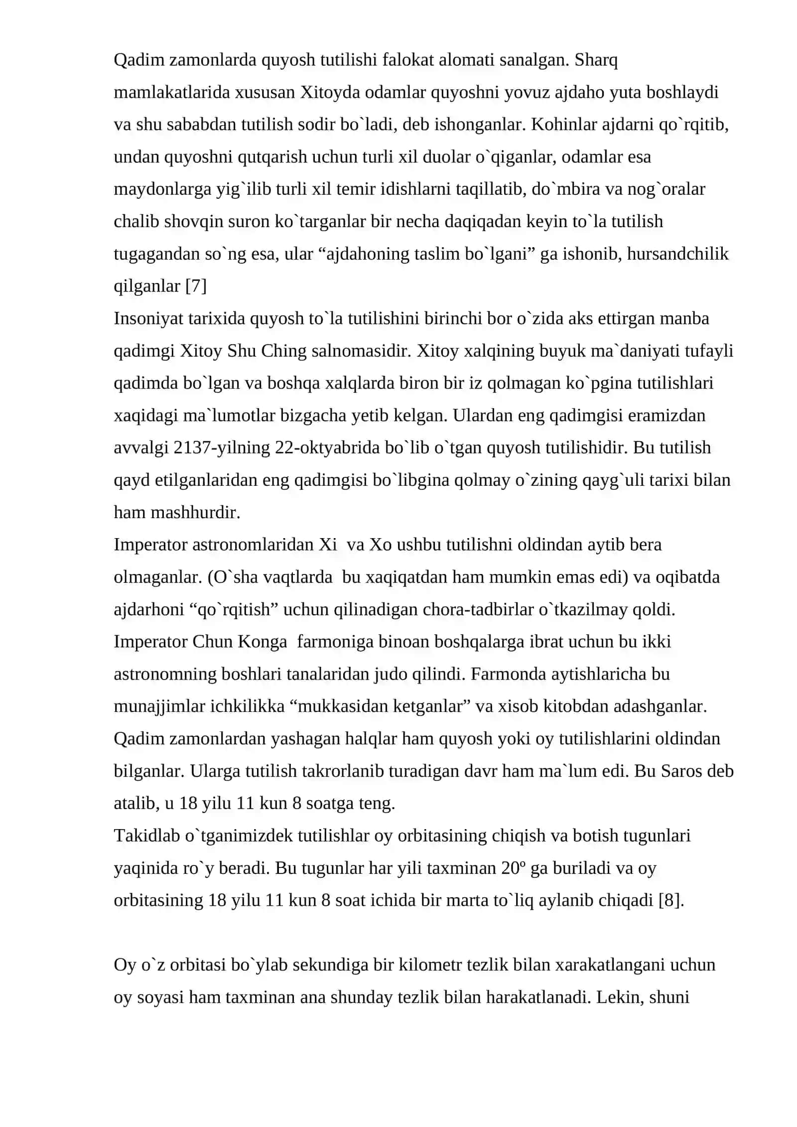 Oy va Quyosh to`g`risida umumiy ma`lumot 2