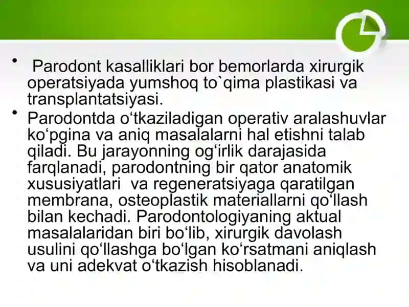 Paradontal Xirurgiya yumshoq To'qimalar Transplantatsiyasi Va Plastikasi 2