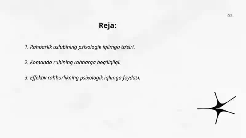 Psixologik iqlimning rahbarga bog’liqligi 2