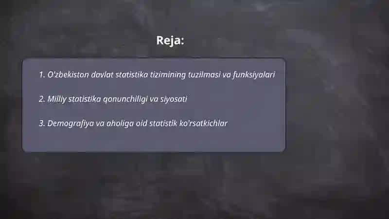 O'zbekiston davlat statistikasi va xalqaro statistika 2