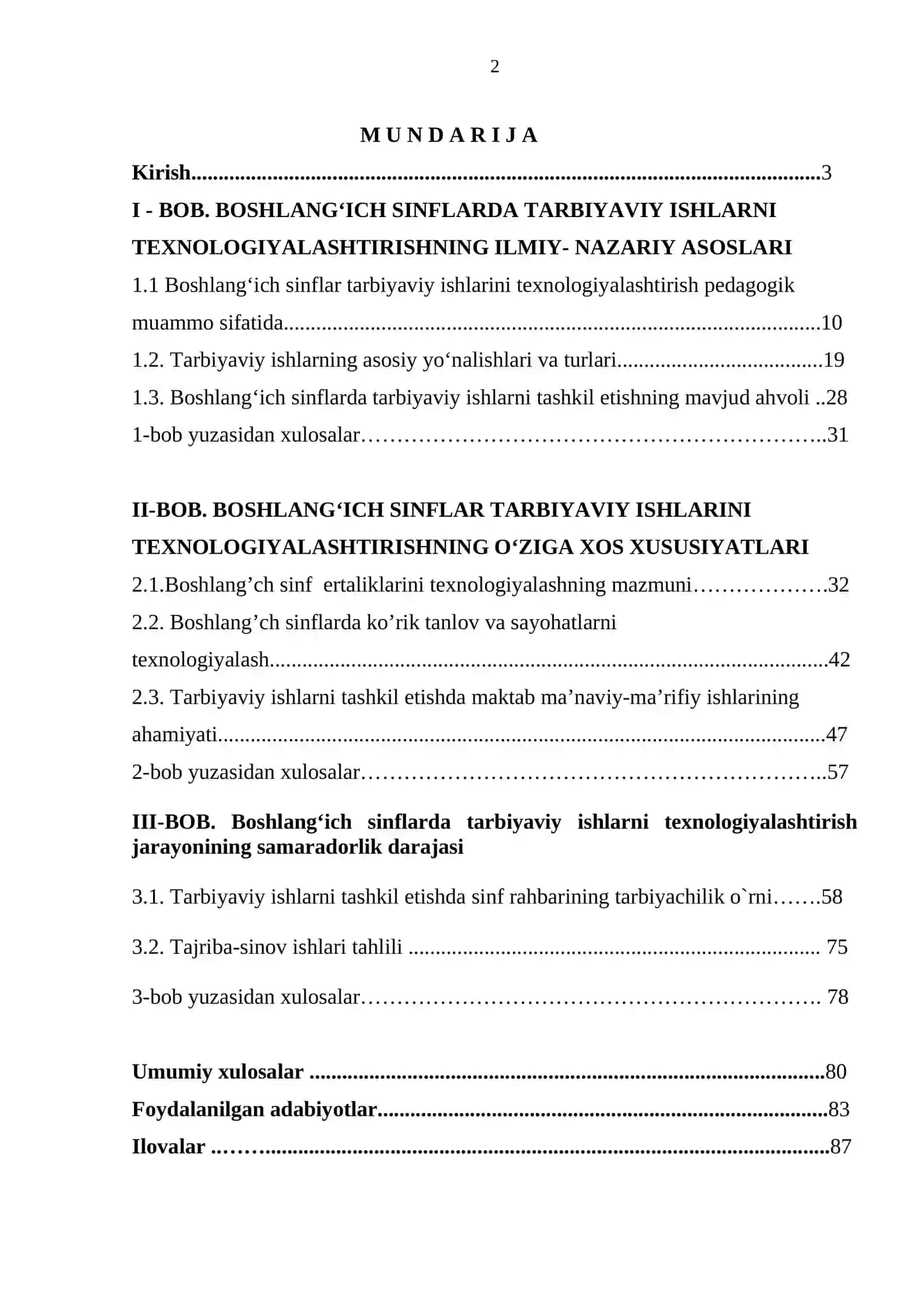 Boshlang‘ich sinflarda tarbiyaviy ishlarni tashkil etish texnologiyasi 2