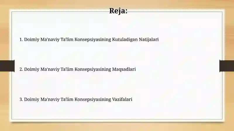 Uzluksiz ma’naviy tarbiya Konstepstiyasi 2