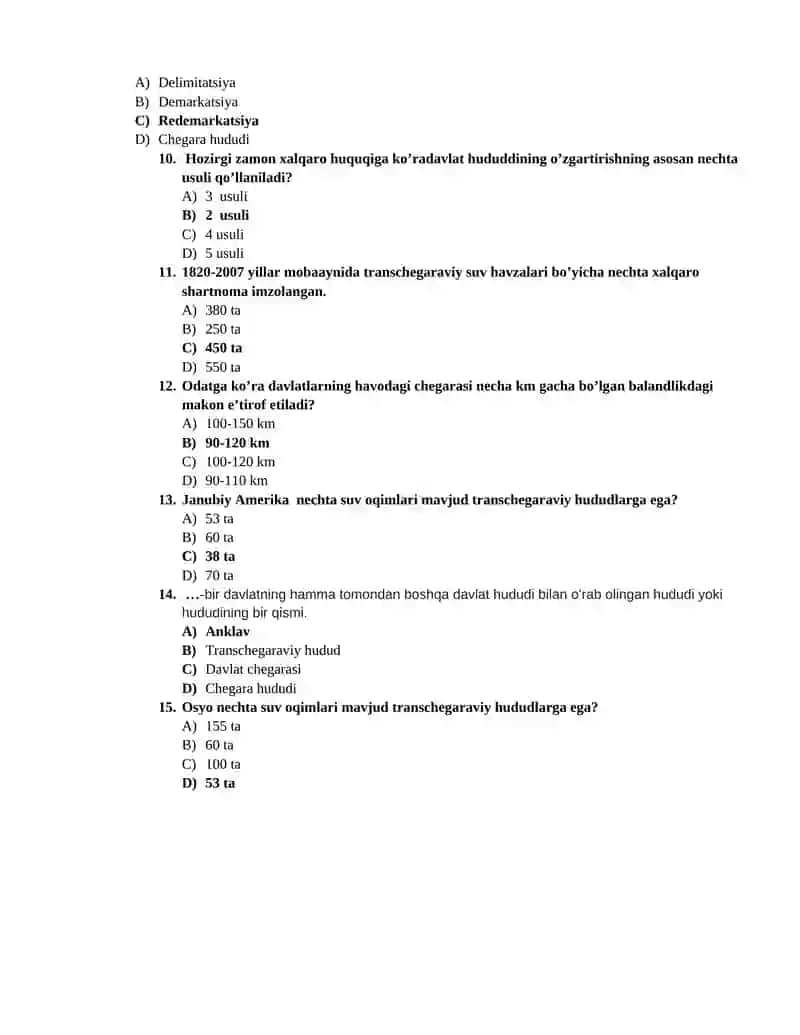 Xalqaro huquq mavzusi haqida test savollari (1) 2