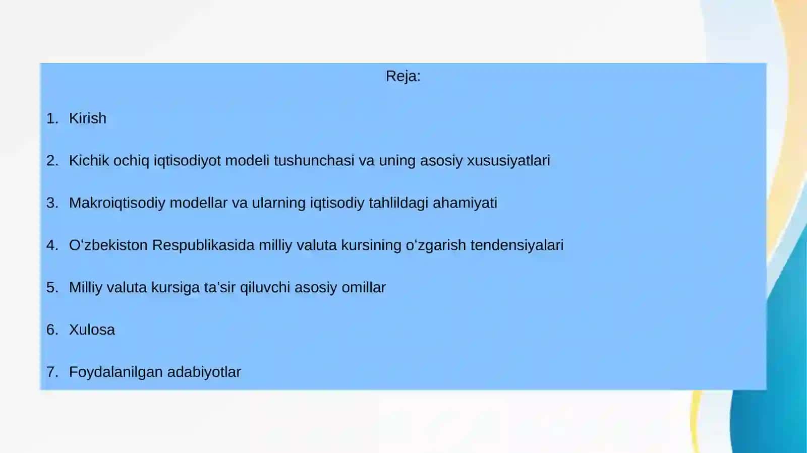 Kichik ochiq iqtisodiyot modeli 2