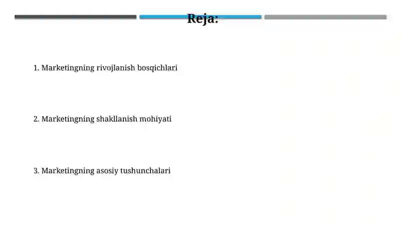 Marketing rejalashtirish va strategiyasi 2