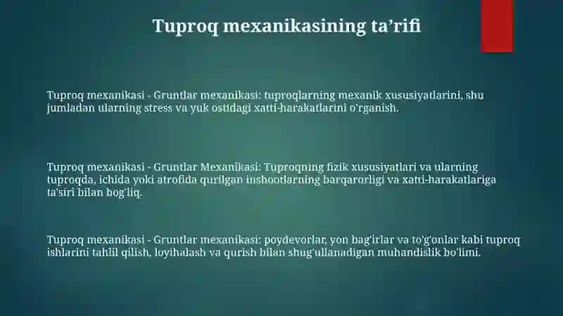 Tuproq mexanikasi - Gruntlar Mexanikasi 2