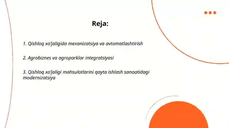 Qishloq xo‘jaligi va sanoat sohasidagi o‘zgarishlar. 2