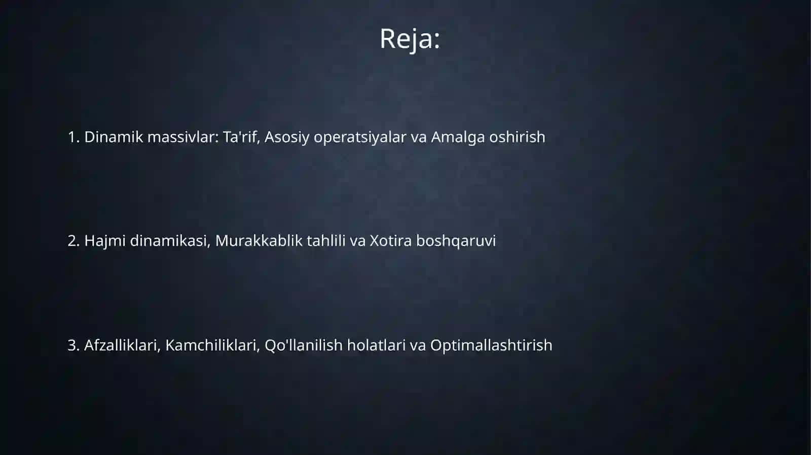 DINAMIK MASSIVLAR 2