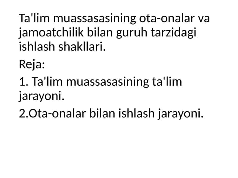 Abdullayeva Mõtabarning Boshlang'ich talimda tarbiya fanidan tayyorlagan slayd 2