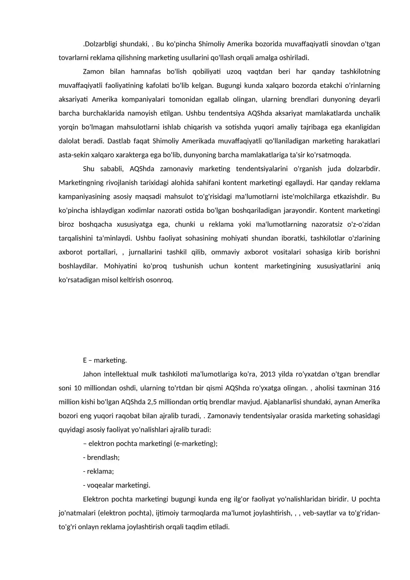 Aqsh iqtisodiyotining afzalliklari va rivojlanish omillari 2