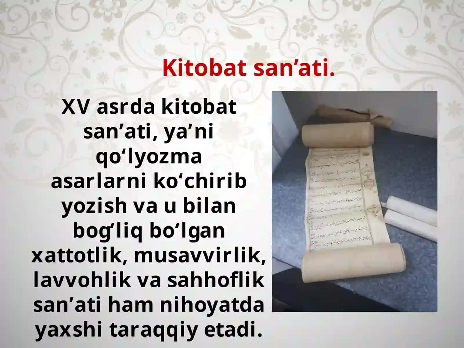 O’rta Osiyo datasviriy san’at Kitob atsan’ati 2