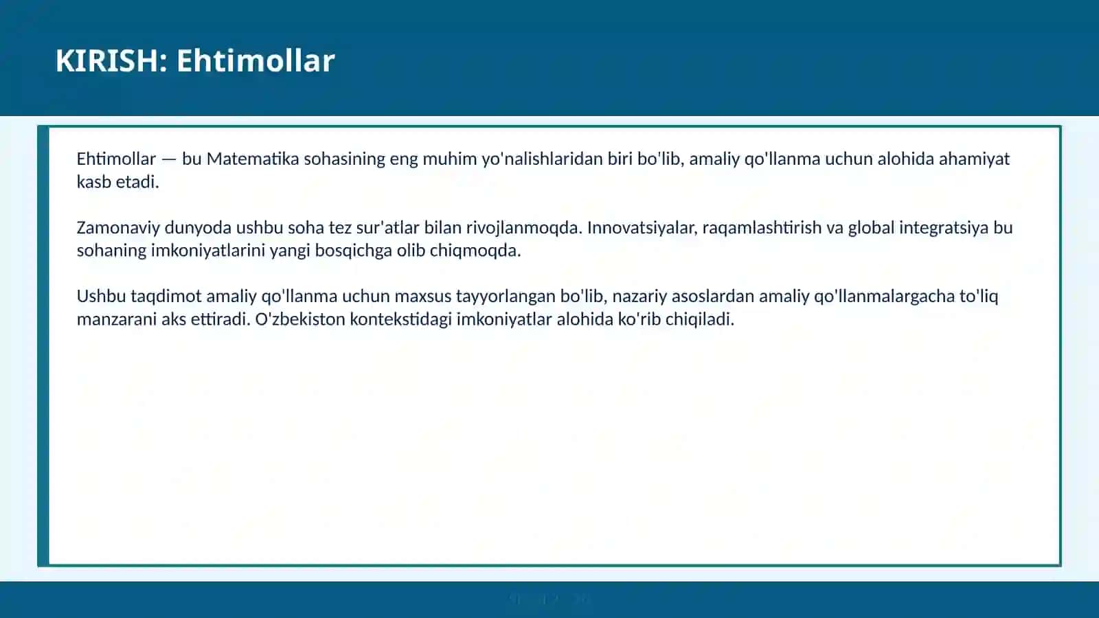 Ehtimollar 2