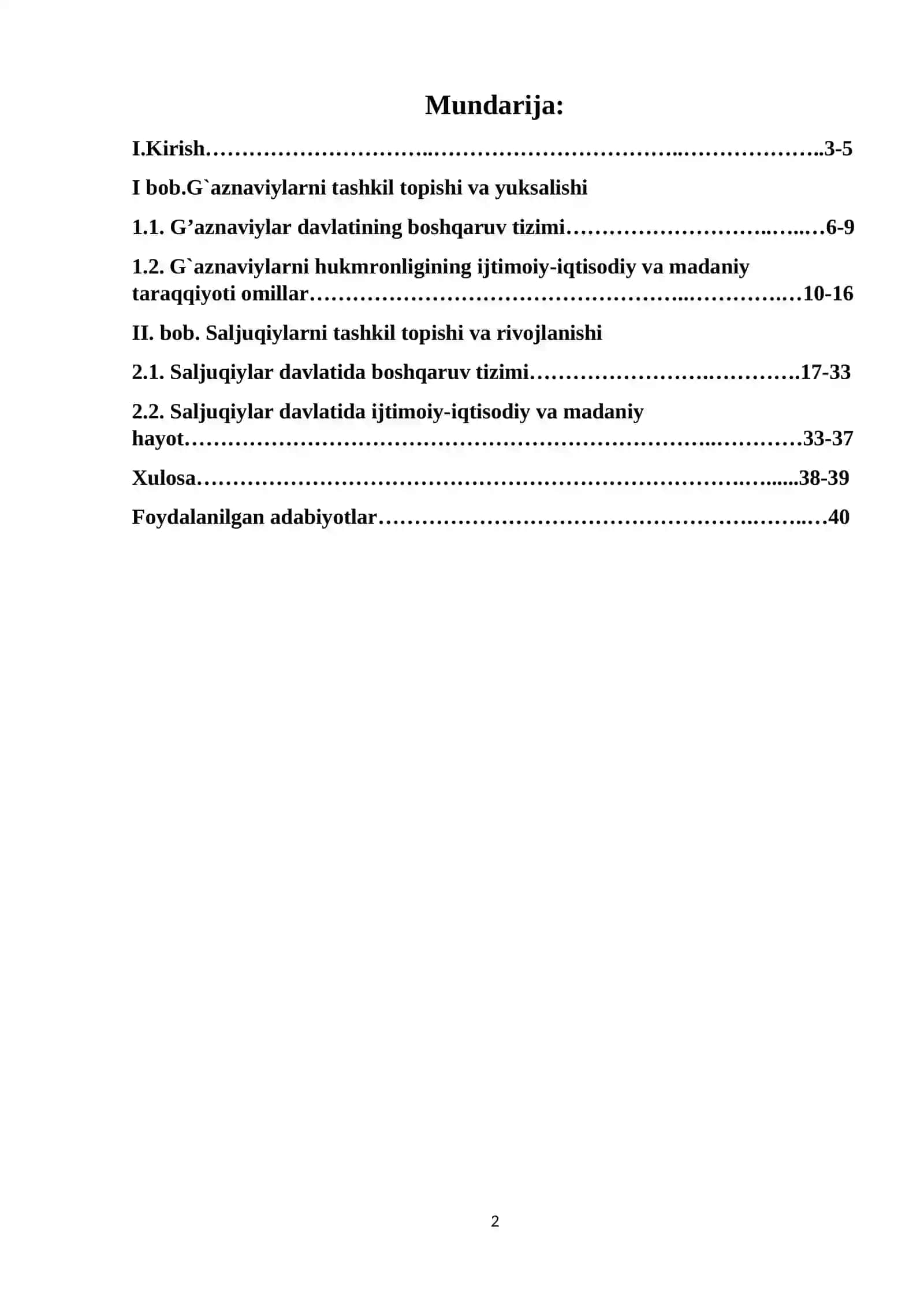G’aznaviylar va Saljuqiylar davlatining boshqaruv tizimi 2