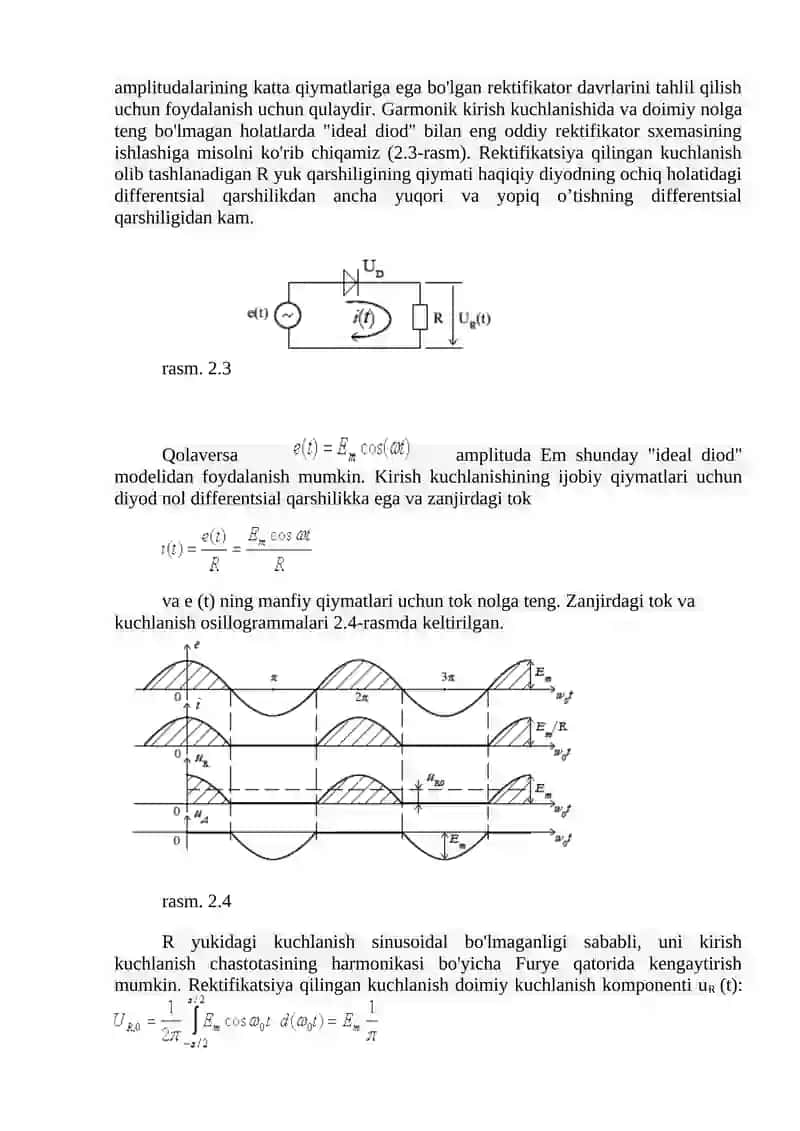 Ideal diod tahlil qilish 2