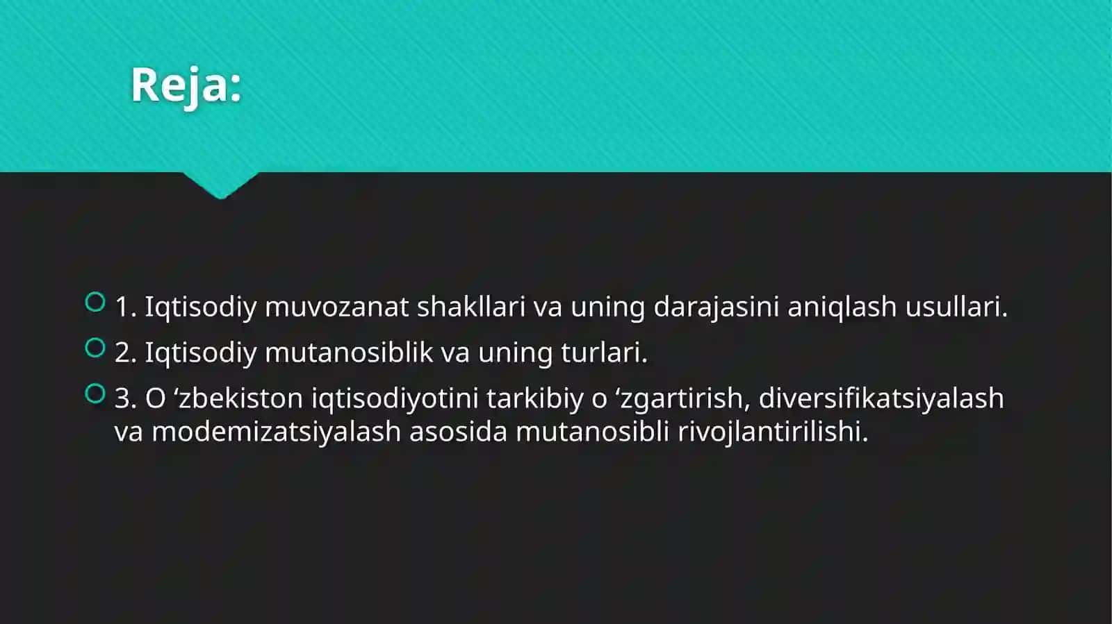 MILLIY IQTISODIYOTNING MUVOZANATLI VA MUT ANOSIBLI RIVOJLANISHI 2