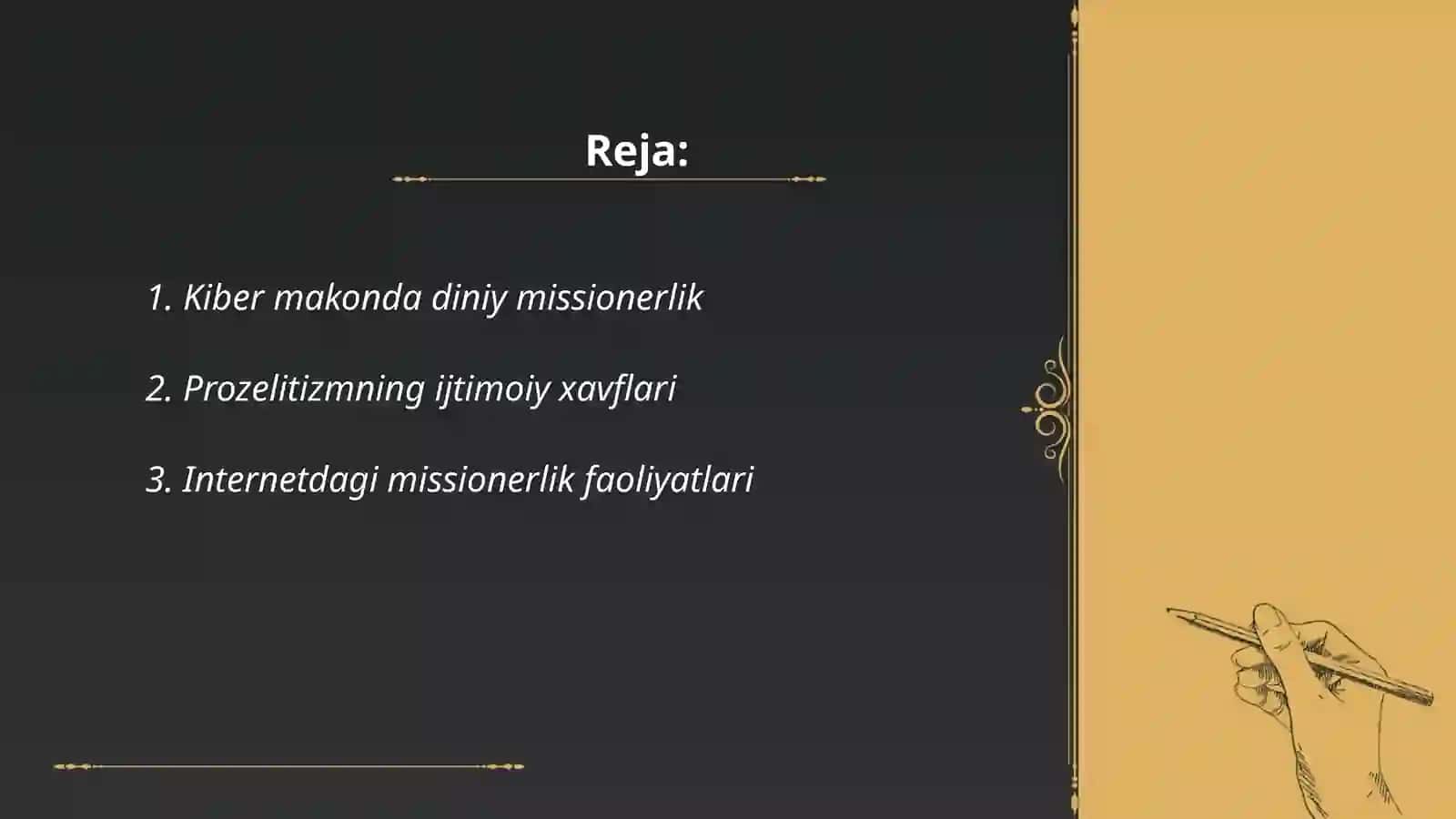 Kiber makonda din. Missionerlik va prozelitizmning ijtimoiy siyosiy xavfi 2